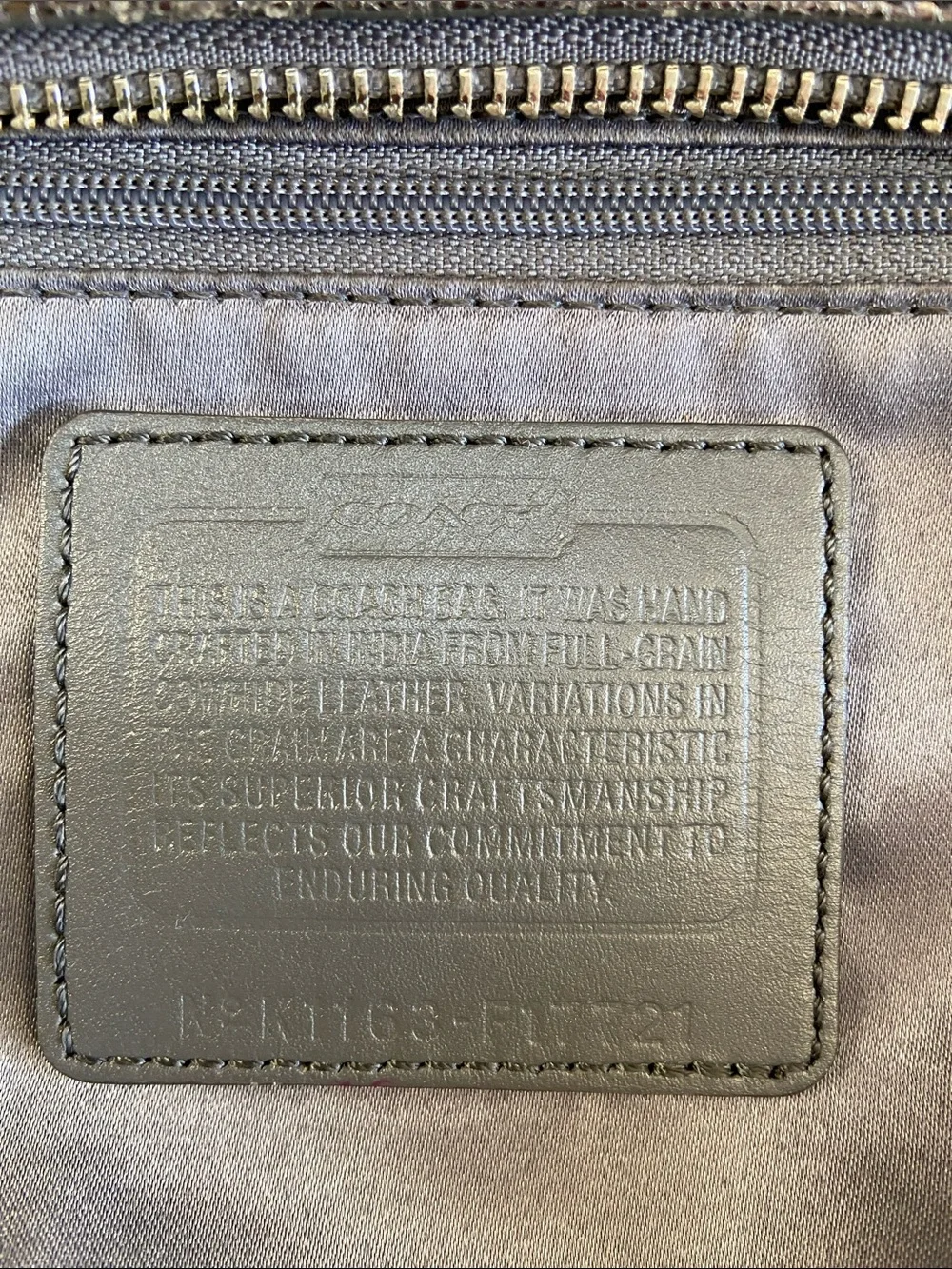 Coach 2011 Metallic Pewter Leather Gallery Tote Bag (F17721)